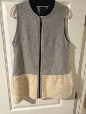 Marissa Webb Gray, Cream Sleeveless Zip Vest